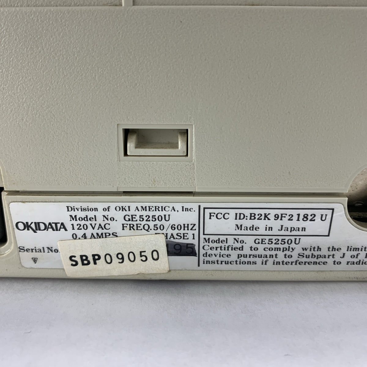 Okidata Microline 182 Turbo 9-Pin Dot Matrix Printer GE5250U - No Ribbon No Cord5