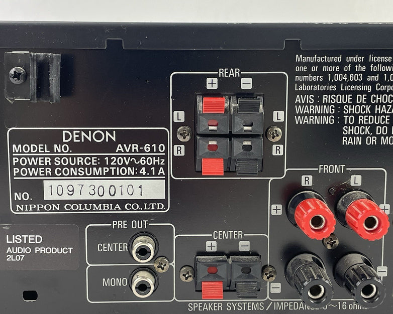 Denon AVR-610 Surround Receiver