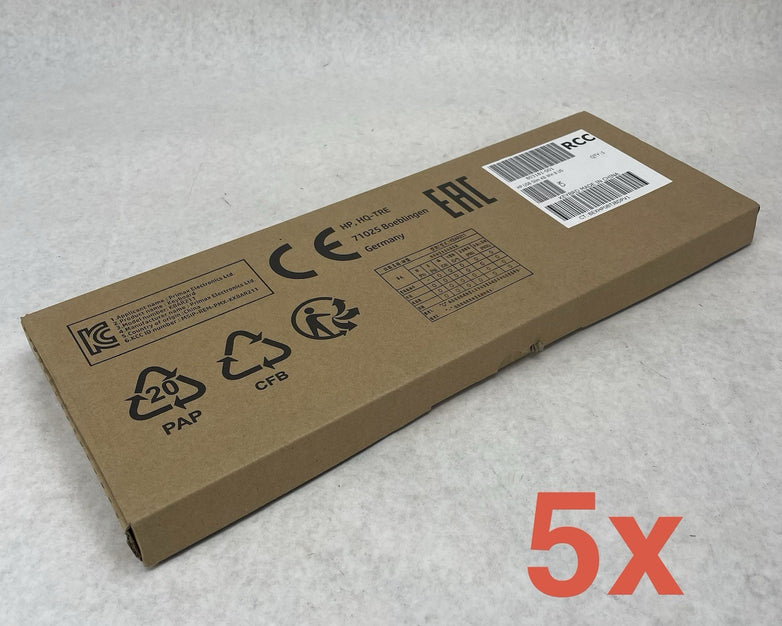 HP KBAR211 USB Slim Wired Keyboard (Black) Lot of 5