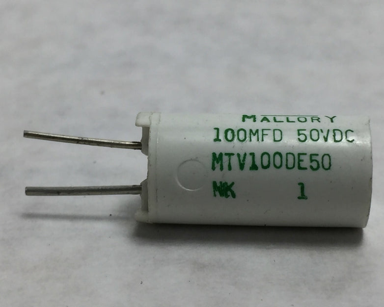Mallory MTV100DE50 100MFD 50VDC   NOS
