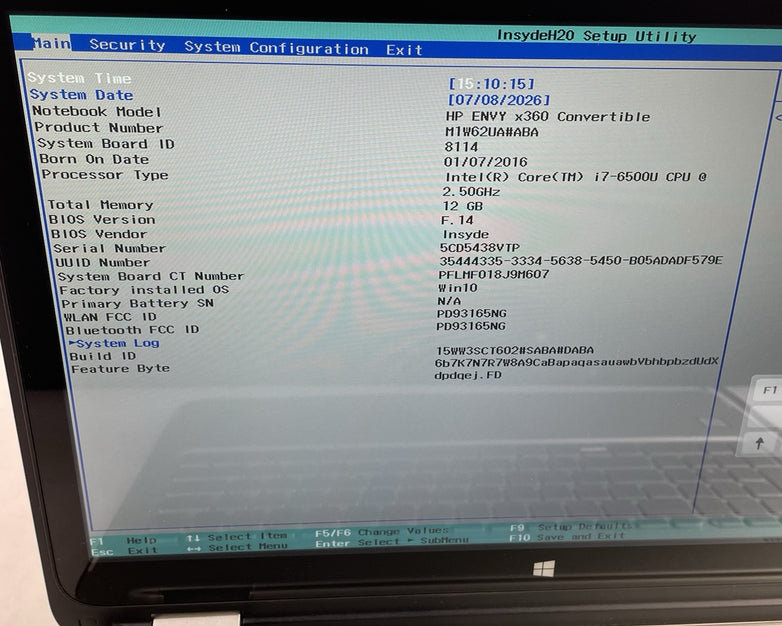 HP Envy 15-u483cl 15.6" i7-6500U 2.50 GHz 12 GB RAM No SSD/OS/AC/Batt