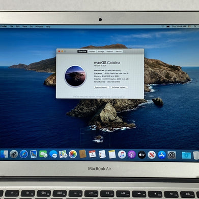 Apple MacBook Air A1466 2012 13" 1.8GHz i5 4GB RAM 250GB SSD os10.15.7 364Cycles
