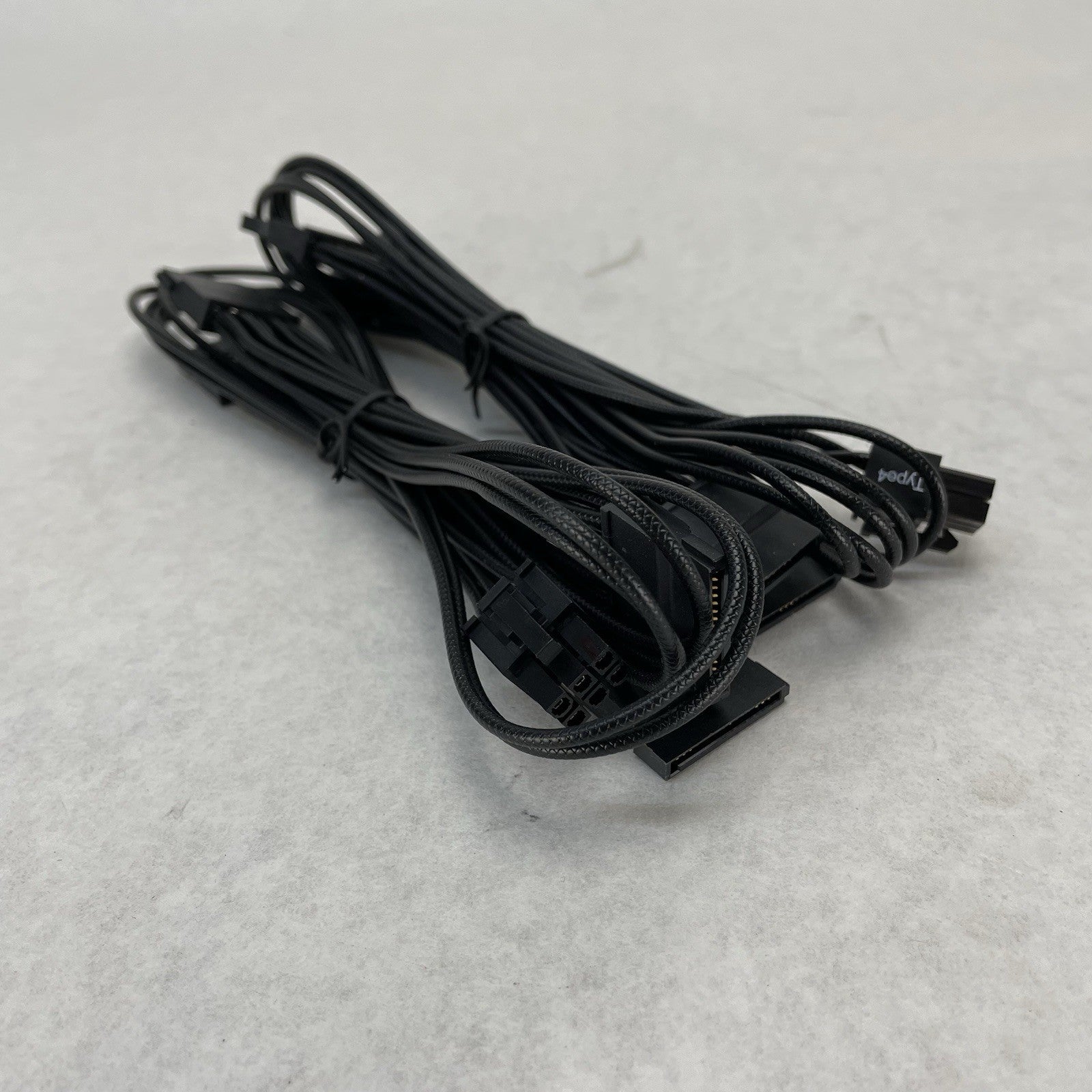 Unbranded Braided 6 Pin to 4 x SATA Driver Power Supply Modular Cable Lot of 2