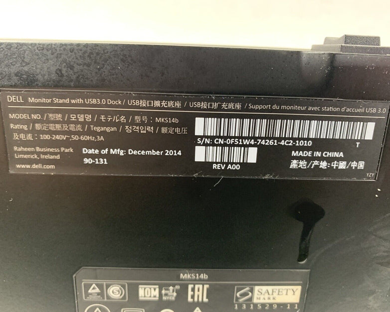 Dell OEM Universal Monitor Stand with USB 3.0 Dock - MKS14b F51W4