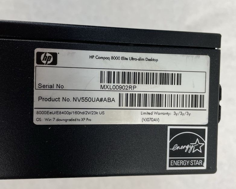 HP Compaq 8000 Elite Micro Core 2 Duo E8400 3.00 GHz 4 GB RAM No HDD/OS