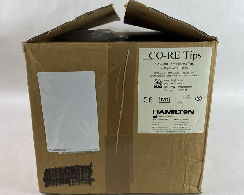 Hamilton 235901 CO-RE Tips 12 x 480 Low Volume Tips 10 µL w/Filters - 2880 Total