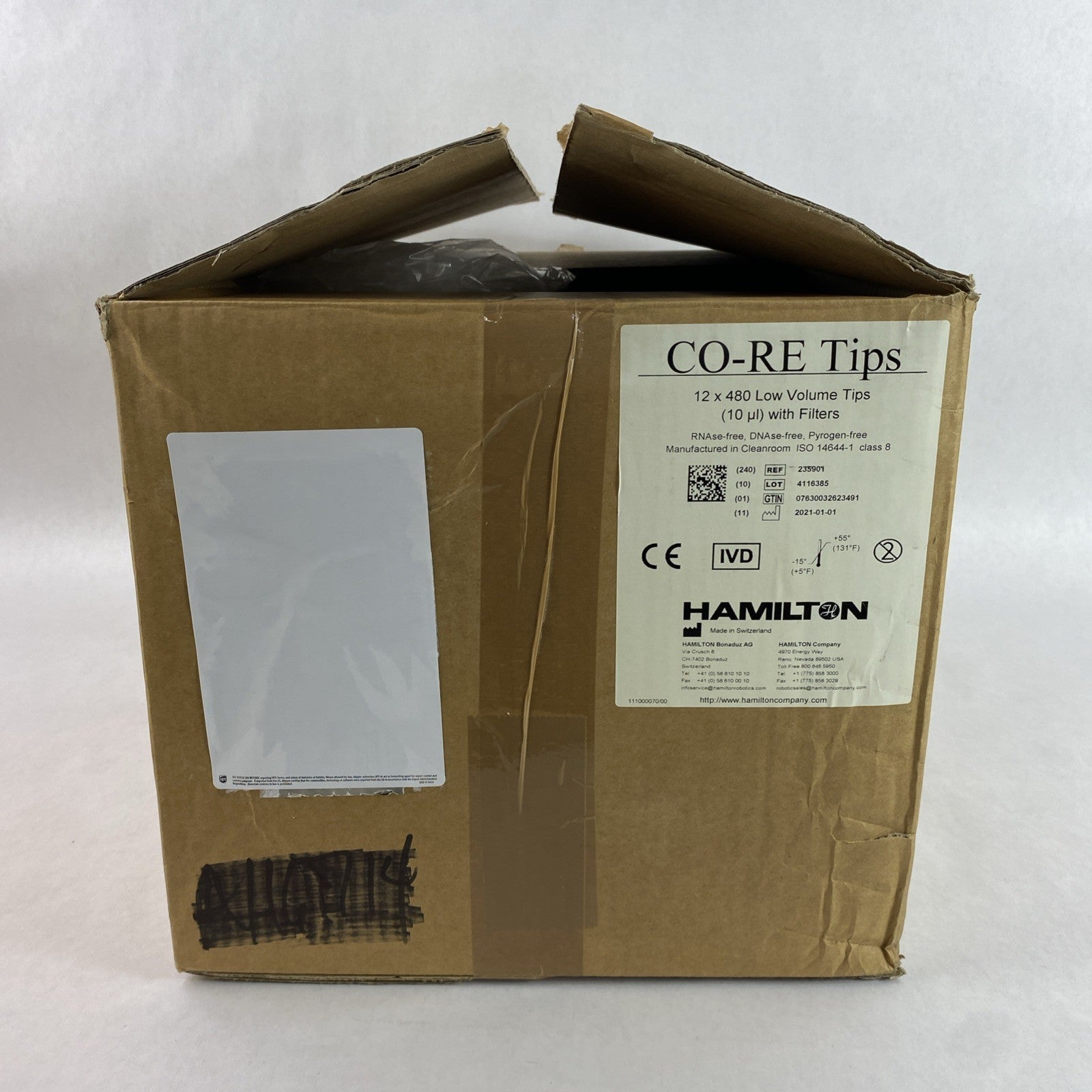 Hamilton 235901 CO-RE Tips 12 x 480 Low Volume Tips 10 µL w/Filters - 2880 Total8