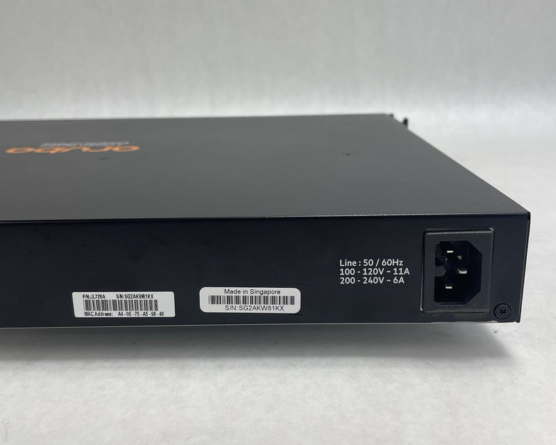 Aruba HP JL728A 6200F 48G Class4  4SFP+ Switch Tested and Factroy Reset