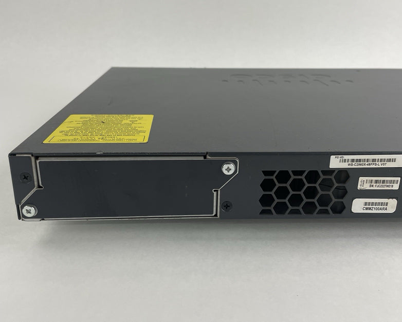 Cisco WS-C2960x-48FPS-L V07 48 Port Ethernet Switch Tested and Reset