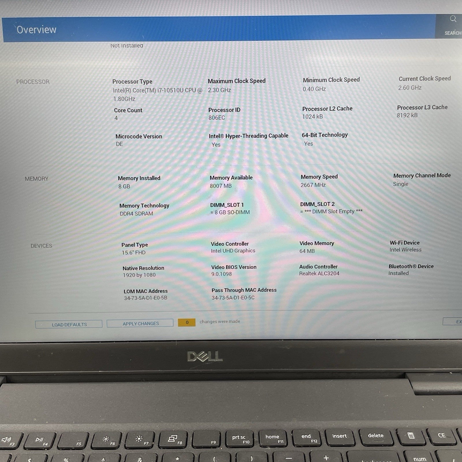 Dell Latitude 3510 15.6" i7-10510U 1.80 GHz 8 GB RAM No SSD/OS/AC3