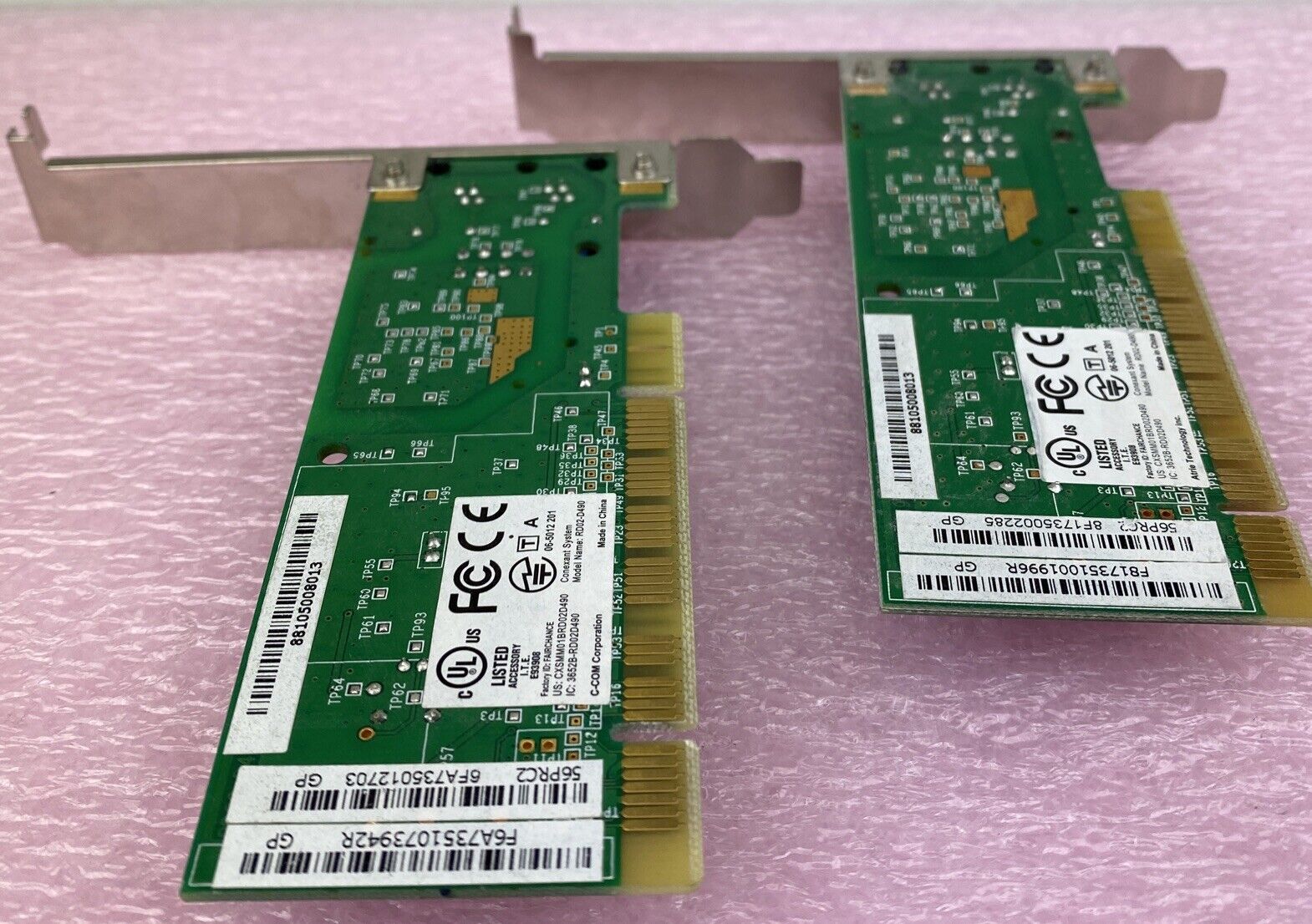 Lot of 2 Conexant RD02-D490 modem PCI cards 56PRC2