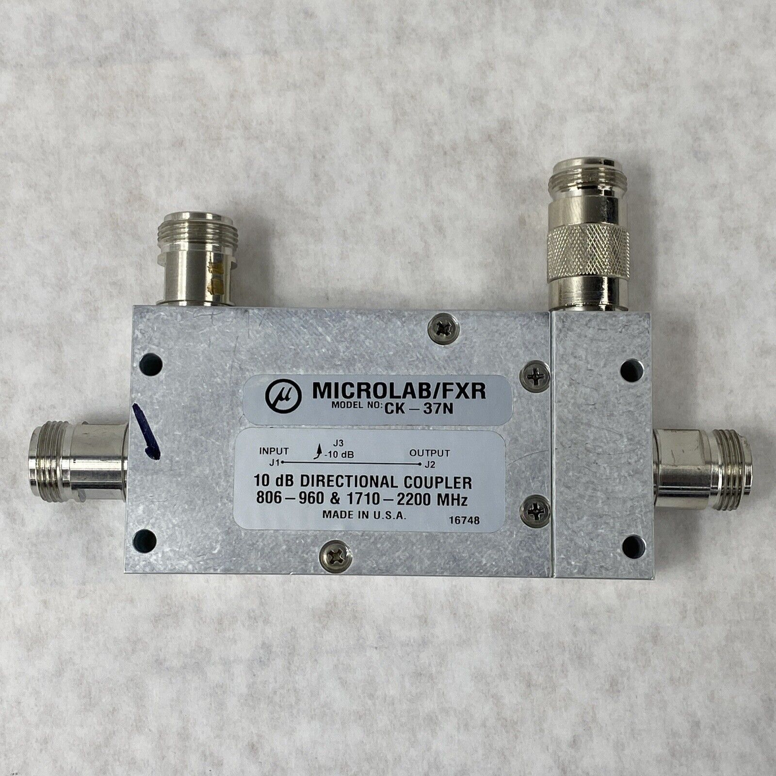Microlab / FXR CK-37N 10 dB Directional Coupler 806-960 & 1710-2200 MHz