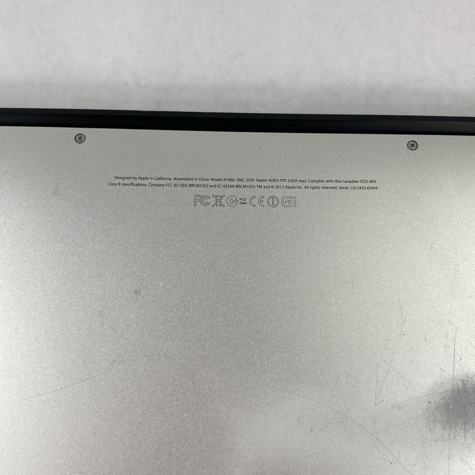 Apple MacBook Air A1466 2012 13" 1.8GHz i5 8GB RAM 120GB SSD os10.15.7 554Cycles22