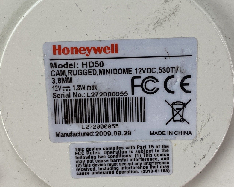 Lot of 3 Honeywell HD50 Rugged Dome Security Camera Untested - Parts or Repair