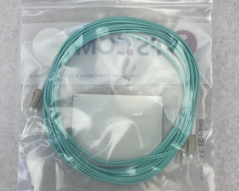 FS.Com Fibre Optic Patch Cable 10G 50/125 OM3 Multimode Color Aqua 5M - Lot Of 5