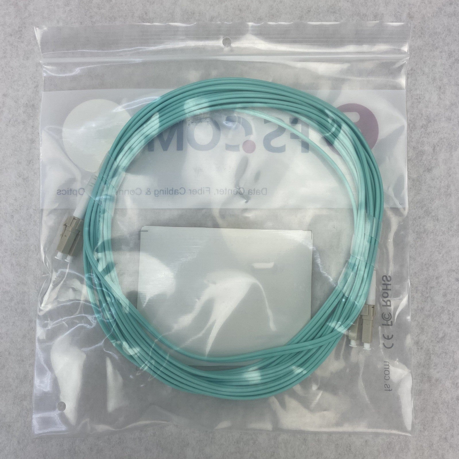 FS.Com Fibre Optic Patch Cable 10G 50/125 OM3 Multimode Color Aqua 5M - Lot Of 53