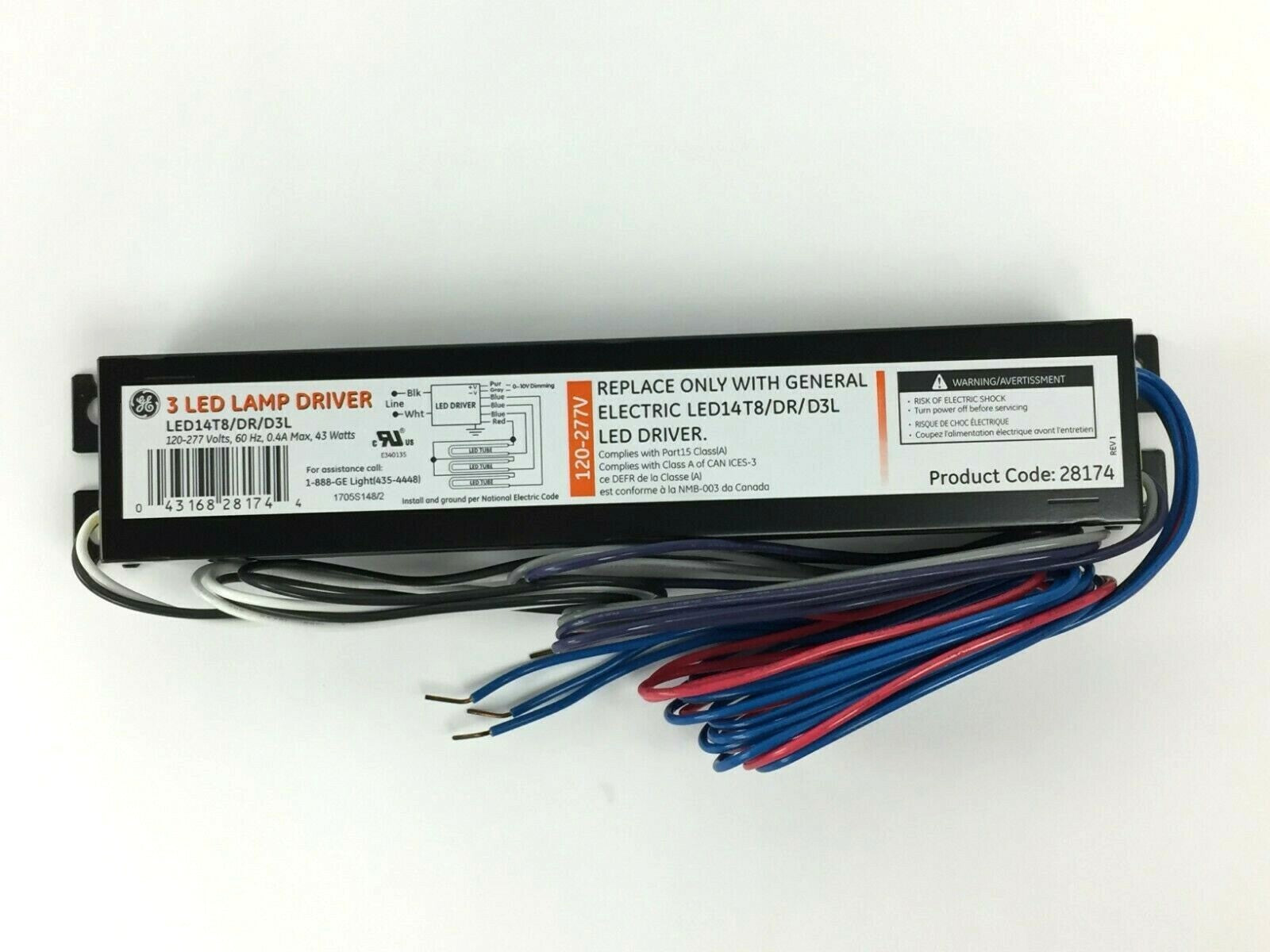 Lot of (2) GE 28174 GE LED14T8/DR/D3L