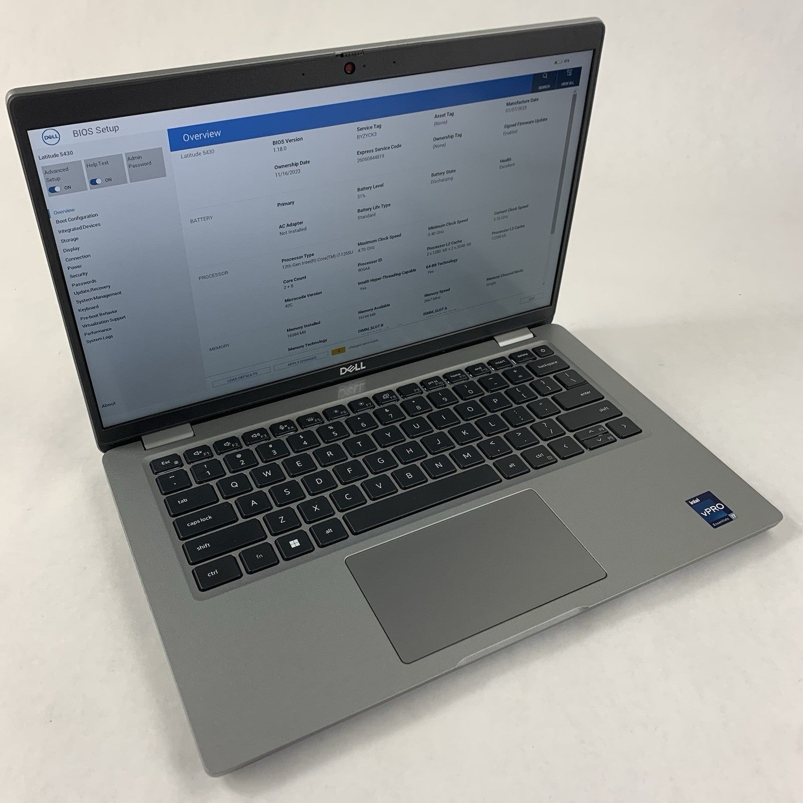 Dell Latitude 5430 14" Laptop i7-1255U 1.8 GHz 16 GB Ram No OS No SSD No AC0