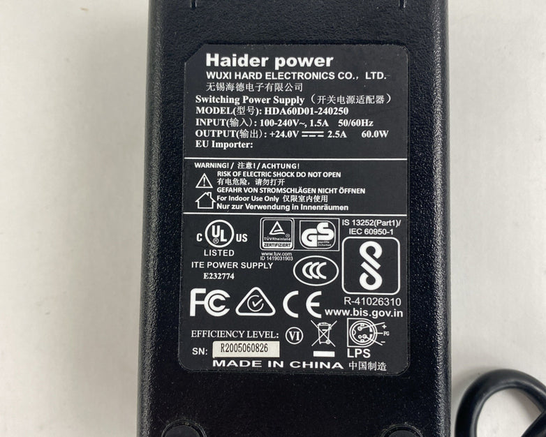 Haider Power HDA60D01-240250 60W Switching Power Supply Lot of 5