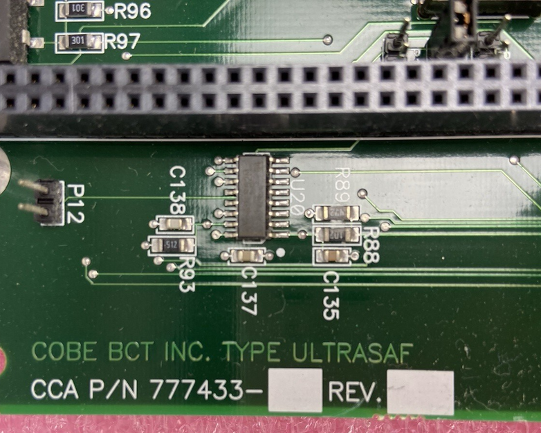 COBE BCT TYPE ULTRASAF 777433-004 Rev A CCA Board