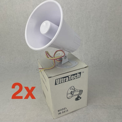UltraTech IM-SS15 Siren Alarm Horn Speaker 15W 6VDC - 12VDC Lot of 2