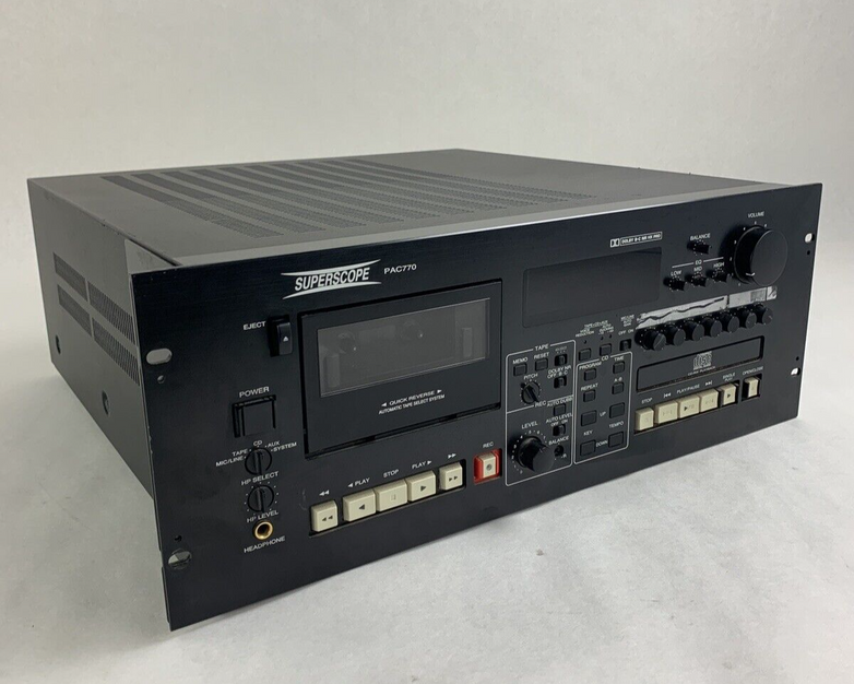 SuperScope PAC770U Professional Sound System Mixer CD Player Tested Mic 1 Bad