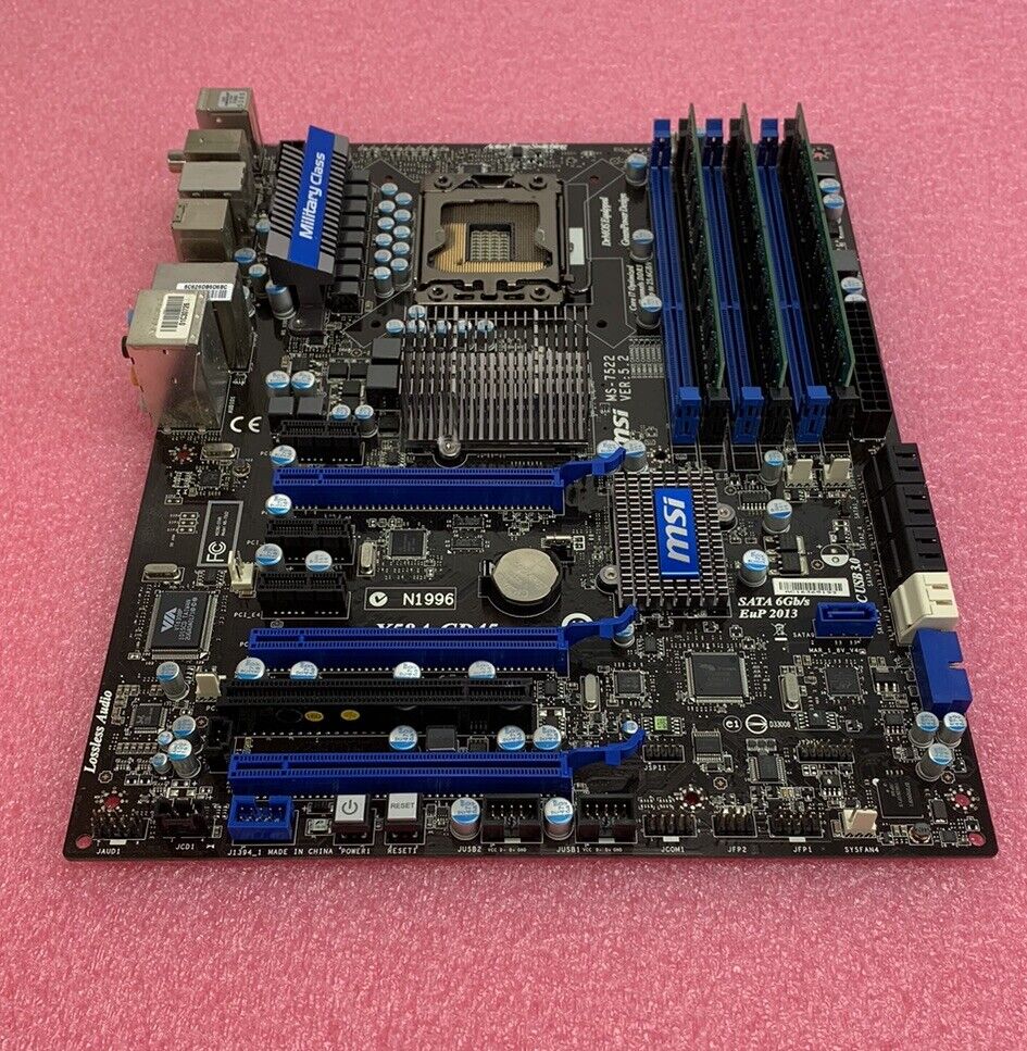 MSI X58A-GD45 Motherboard Intel 2.8GHz 16GB RAM w/Shield No CPU