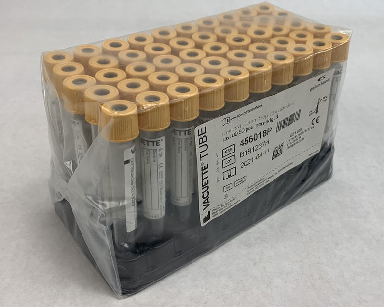 Vacuette 456018P 5ml CAT Serum Sep Clot Activator 13x100 50pcs Tubes