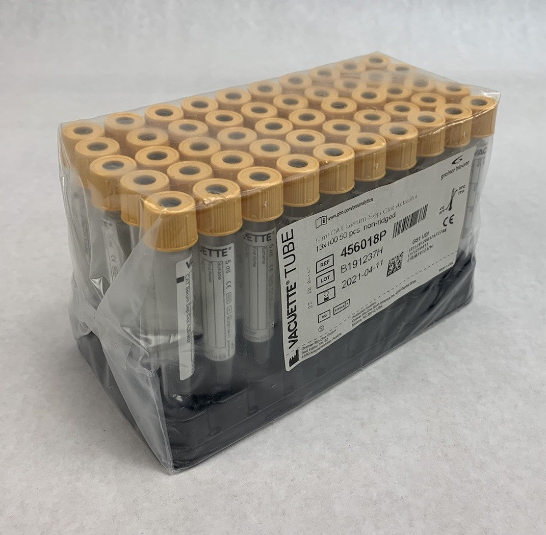 Vacuette 456018P 5ml CAT Serum Sep Clot Activator 13x100 50pcs Tubes