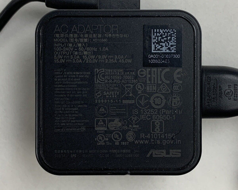 Asus AD10360 Laptop AC Adapter Charger 45W USB-C