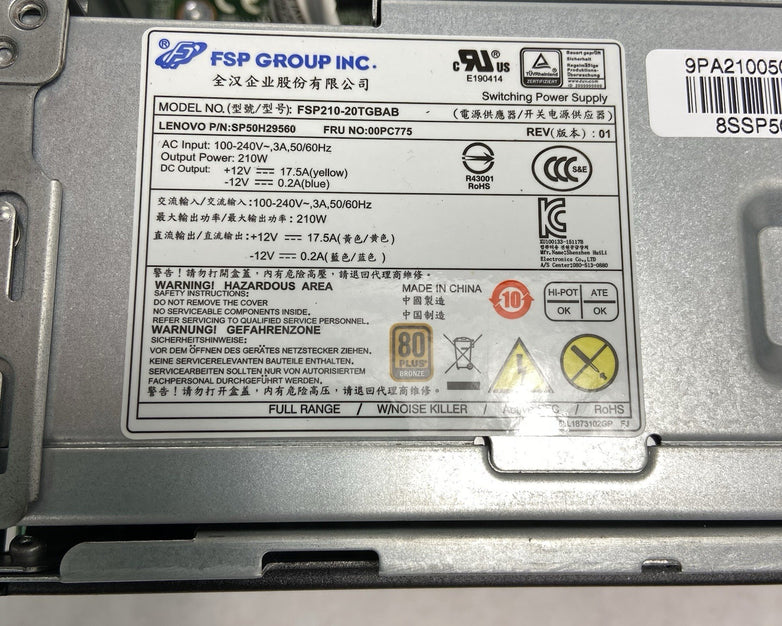 Lenovo ThinkCentre M720s SFF Intel Core i5-9400F 2.9GHz 4GB RAM No HDD No OS