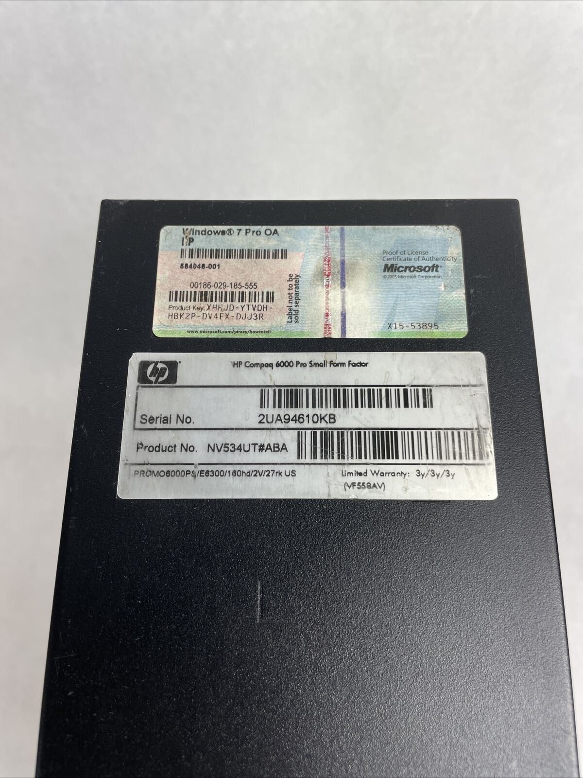 HP Compaq 6000 Pro SFF Intel Pentium Dual-Core E6300 2.8GHz 4GB RAM No HDD/OS