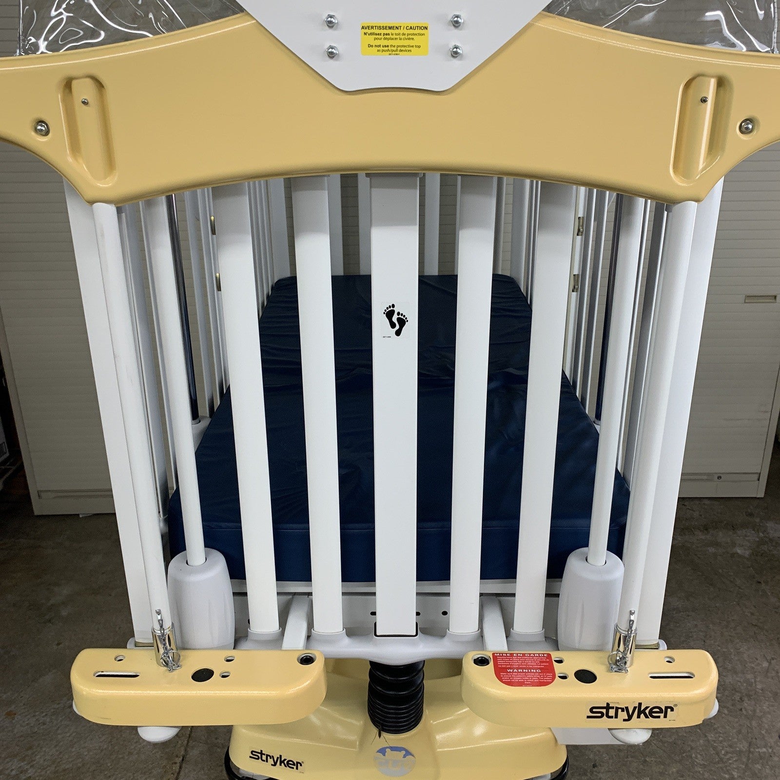 Stryker Cub FL19H Pediatric Crib with Mattress and FA64183 Retractable Top