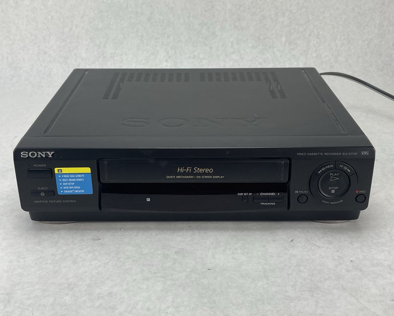 Sony SLV-677HF VCR 4-Head Hi-Fi Stereo VHS Player Recorder With Remote Works