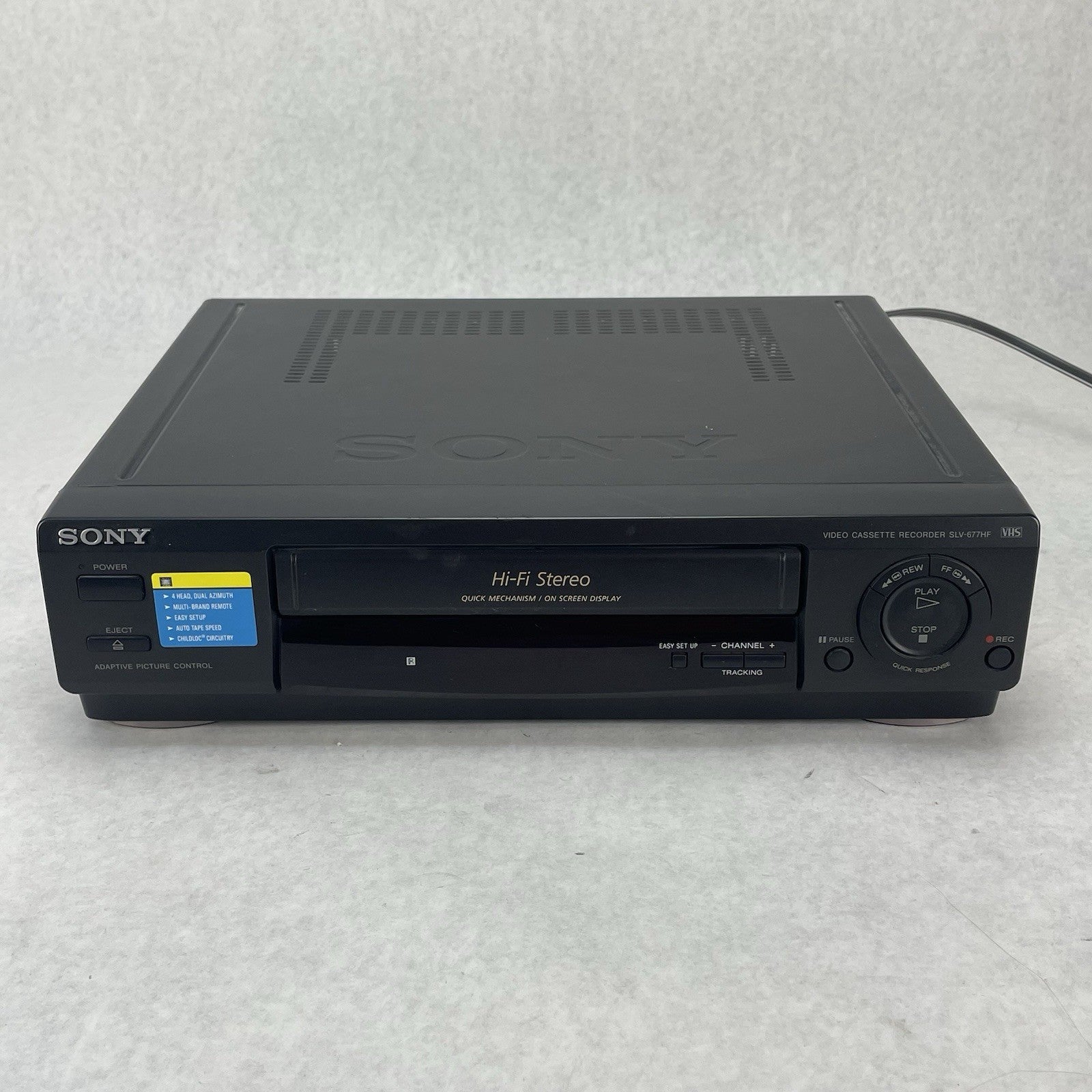 Sony SLV-677HF VCR 4-Head Hi-Fi Stereo VHS Player Recorder With Remote Works1