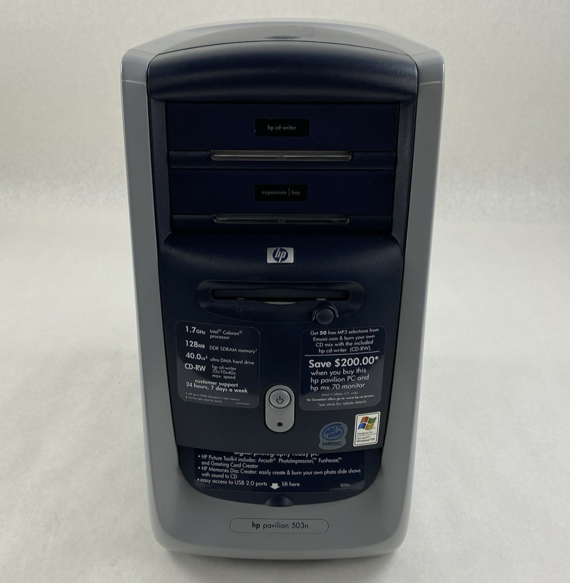 HP Pavilion 503n MT Intel Celeron 1.70GHz 640MB RAM No HDD No OS