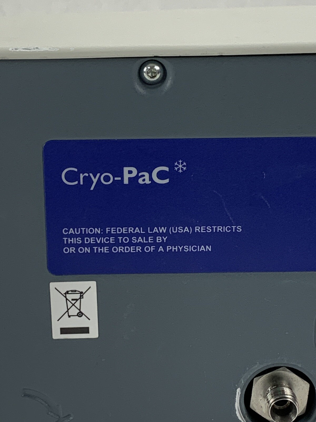 Cryo-Pac McU001US Cryo Controller 100-120V 60hz 100VA Powers On Cryo Therapy