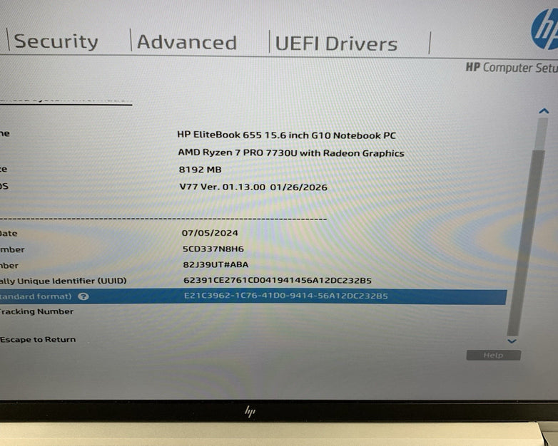 HP EliteBook 655 G10 15.6" AMD Ryzen 7 Pro 7730U 2GHz 8GB RAM No SSD/OS/AC Dent