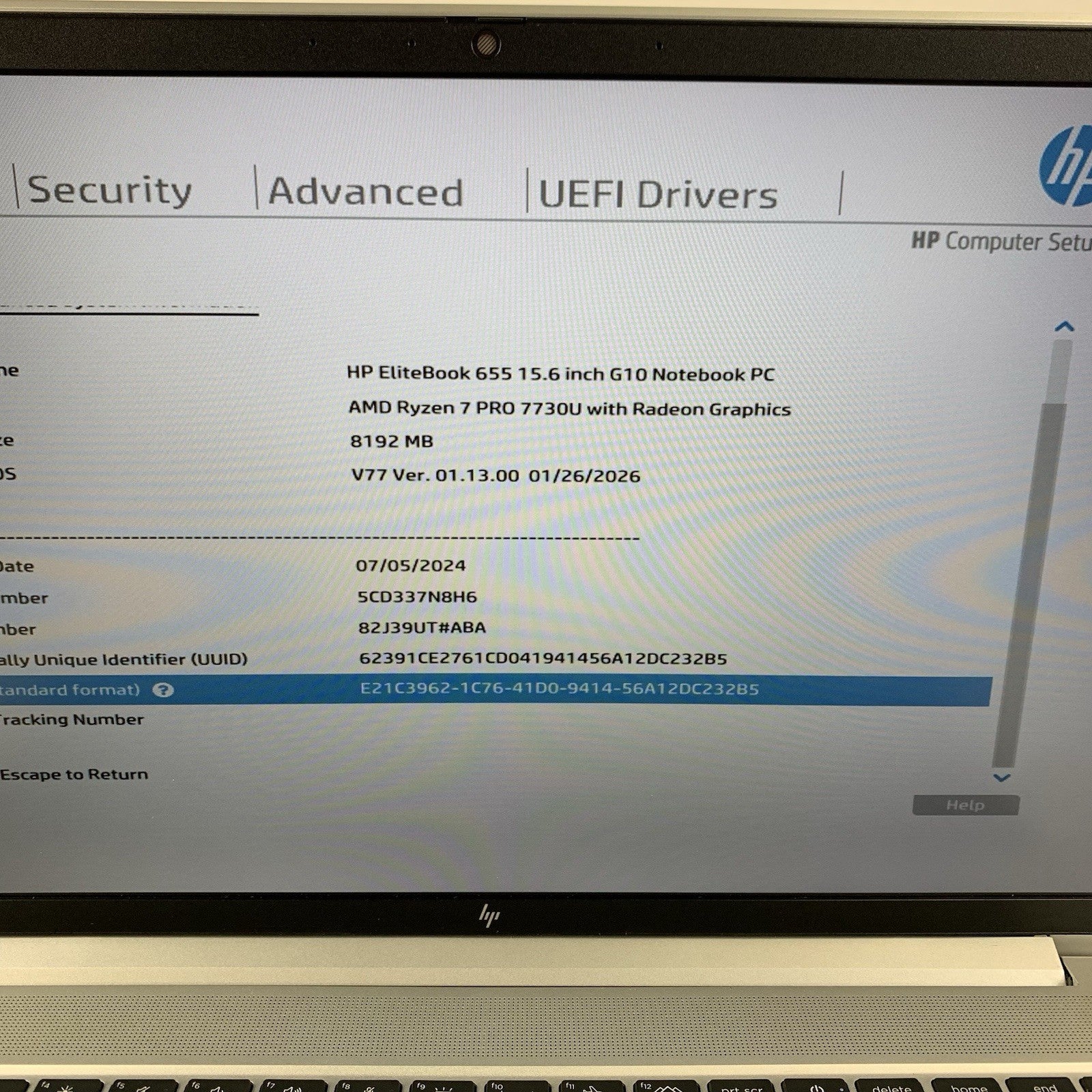 HP EliteBook 655 G10 15.6" AMD Ryzen 7 Pro 7730U 2GHz 8GB RAM No SSD/OS/AC Dent2