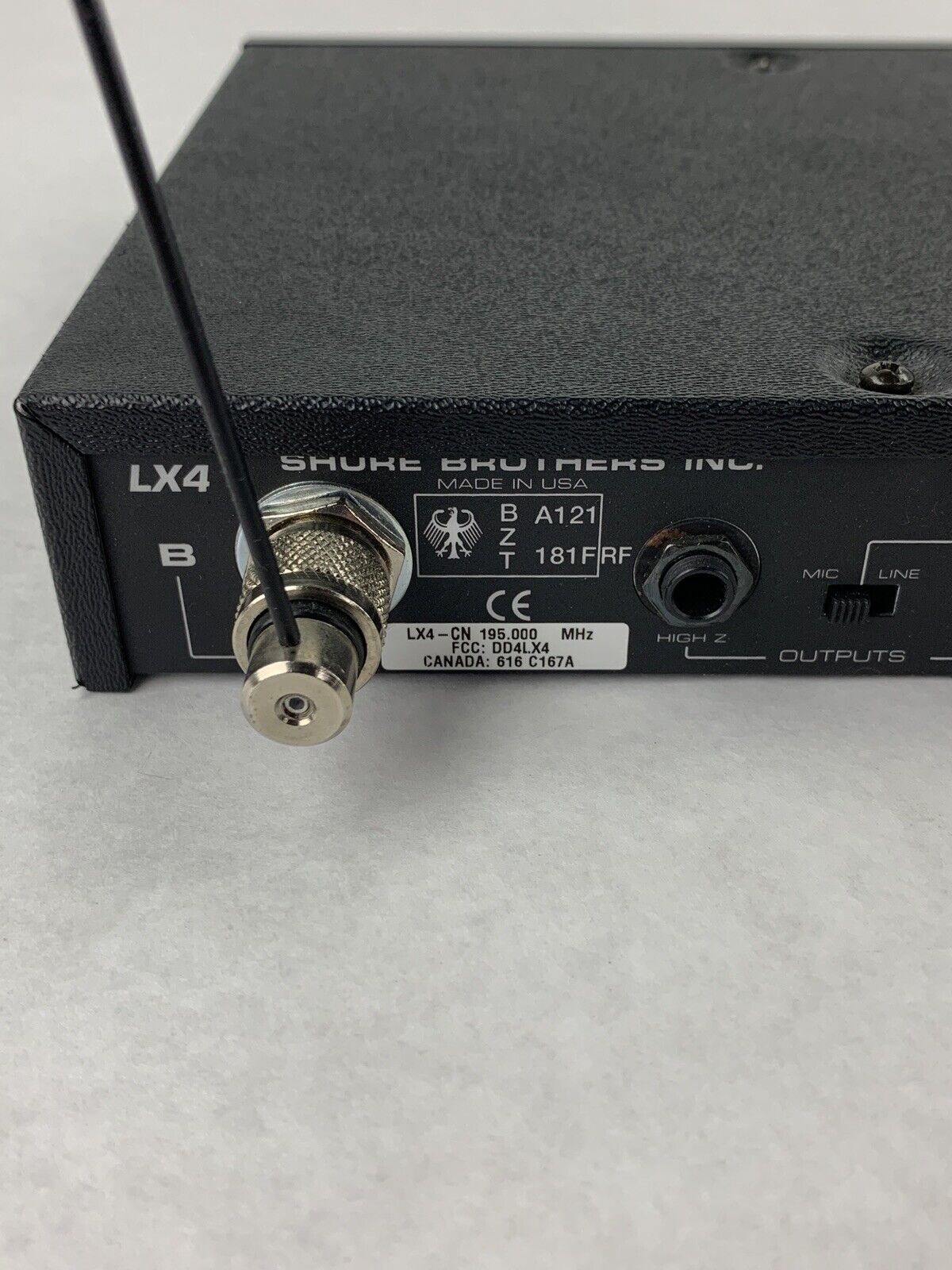 Vintage Shure LX4 Wireless Receiver Only Power Tested 2x Antenna