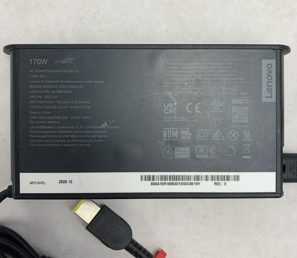 Lenovo ADL170SDC2A 170W AC Adapter Power Supply5