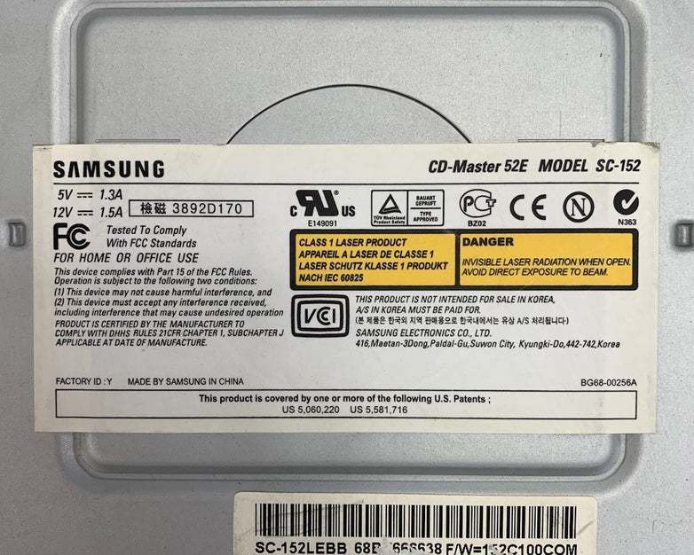 Samsung SC- 152 Disc Compact 25X Max CD-Master 52E