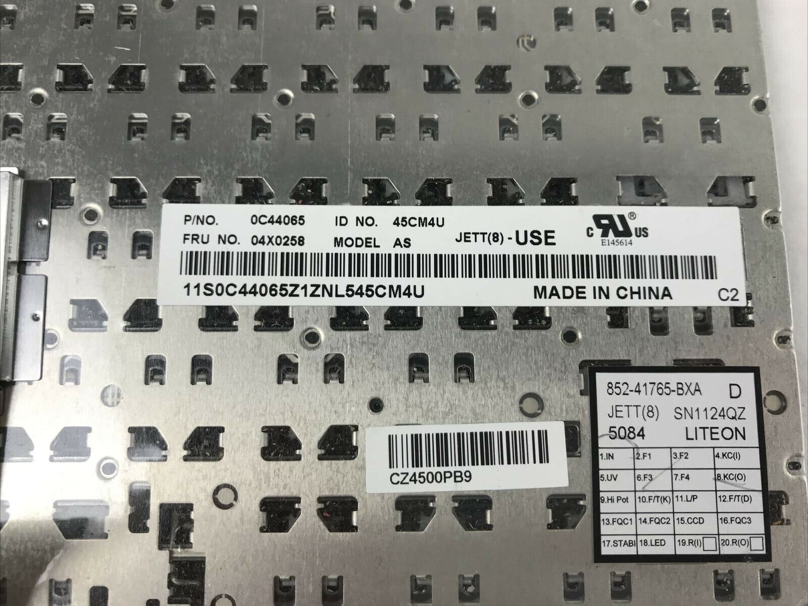 Lenovo Chromebook ThinkPad OC44065 Keyboard 04X0258
