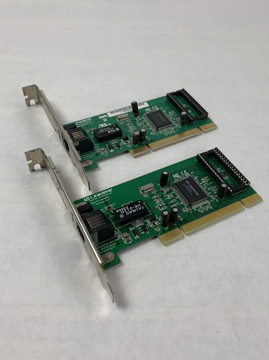 Linksys GEM1578 Rev.AA EtherFast 10/100 LNE100TX LAN PCI Card (Lot of 2)