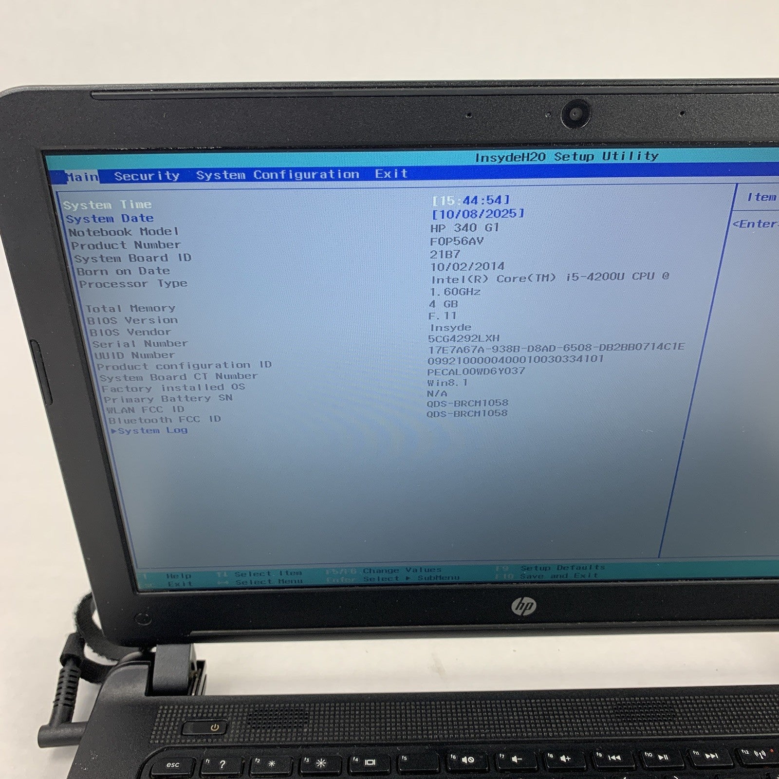 HP 340 G1 14" Laptop i5-4200U 1.6 GHz 4 GB Ram No OS No HDD No AC No Batt