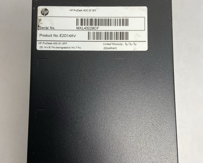 HP ProDesk 400 G1 SFF Intel Core i5-4570 3.2GHz 8GB RAM No HDD No OS