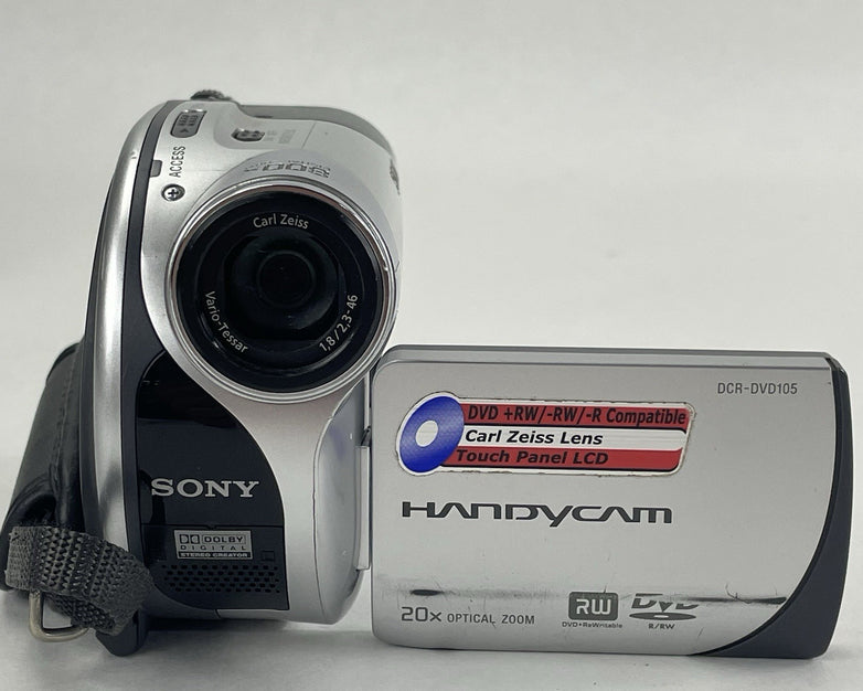 Sony Handycam DCR-DVD105E Tested & Reset No Power Cord No Disc