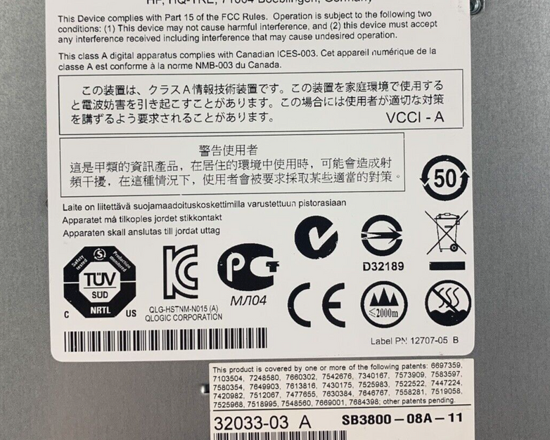 HP Storage Works 8/20Q  HSTN-N015 Fibre Channel Switch Tested Reset