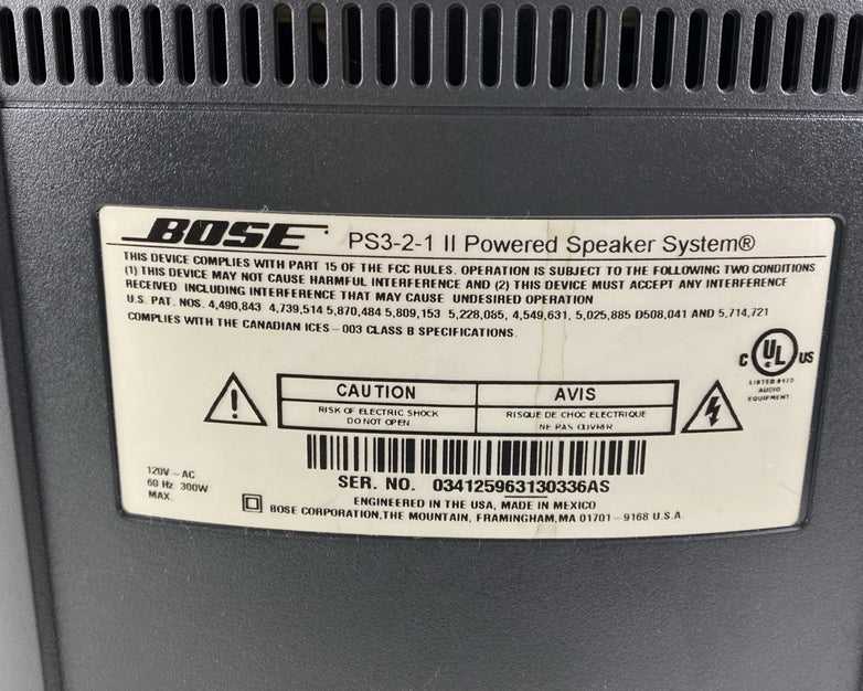 Bose PS3-2-1 II Powered Speaker System No Cables Untested