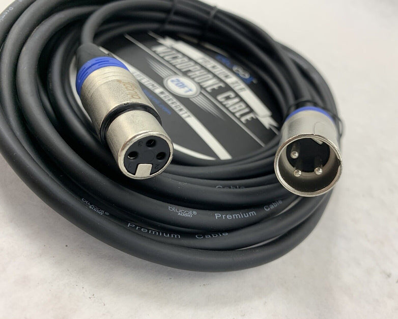 Bluecoil Audio Premium XLR 20ft Microphone Cable